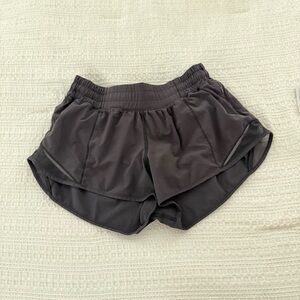Lululemon Black Running Shorts Lined Zip Pocket Size 6